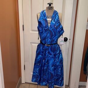 Michael Kors Surf Blue Fit & Flare dress